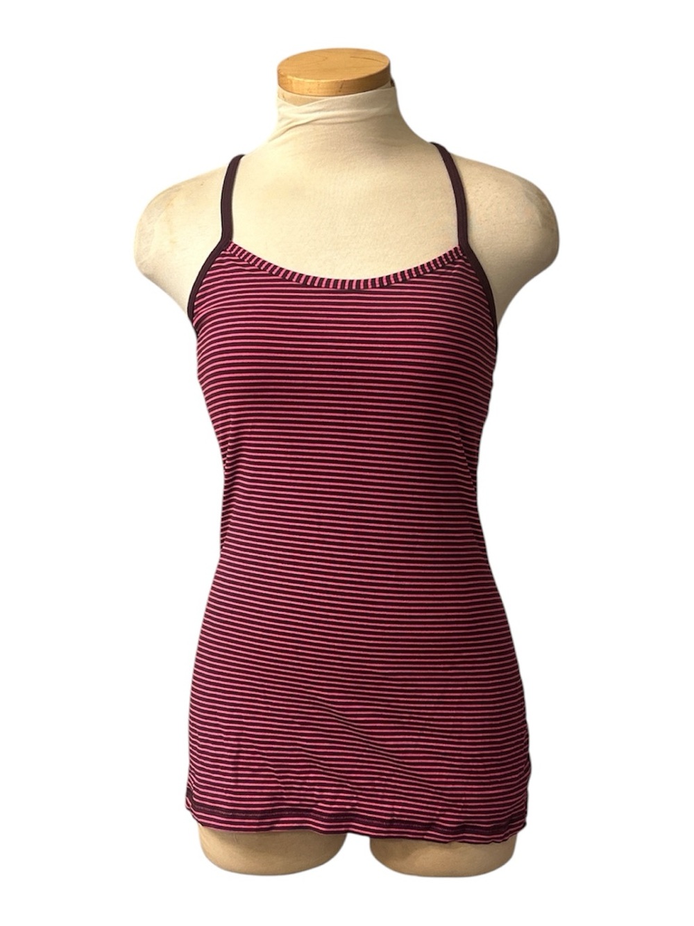 Lululemon Athletica Racerback Striped Pink and Purple Tank Size 6
